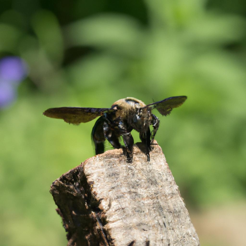 Carpenter bees require favorable environmental conditions to survive without food. Wooden structures and blocks are their preferred habitats.