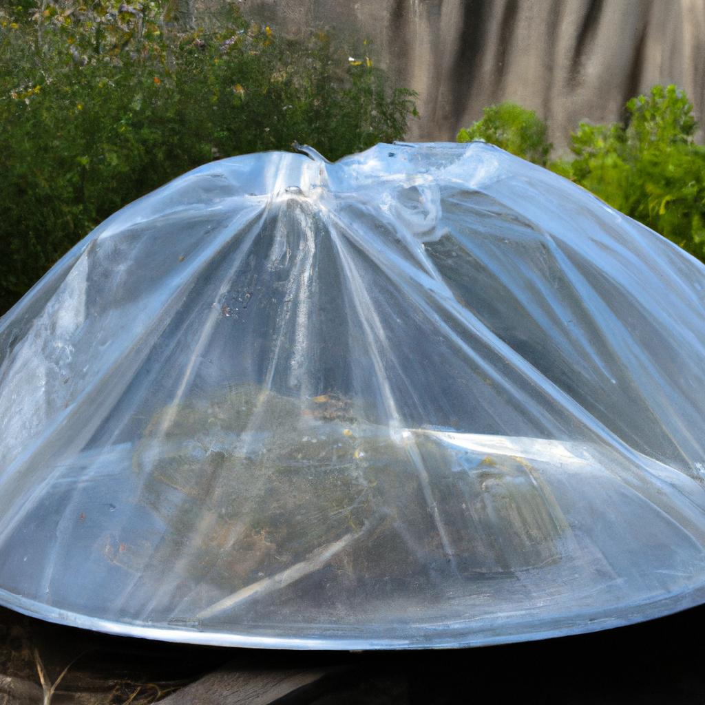 Covering your food with a mesh dome is a simple but effective way to keep bees away.
