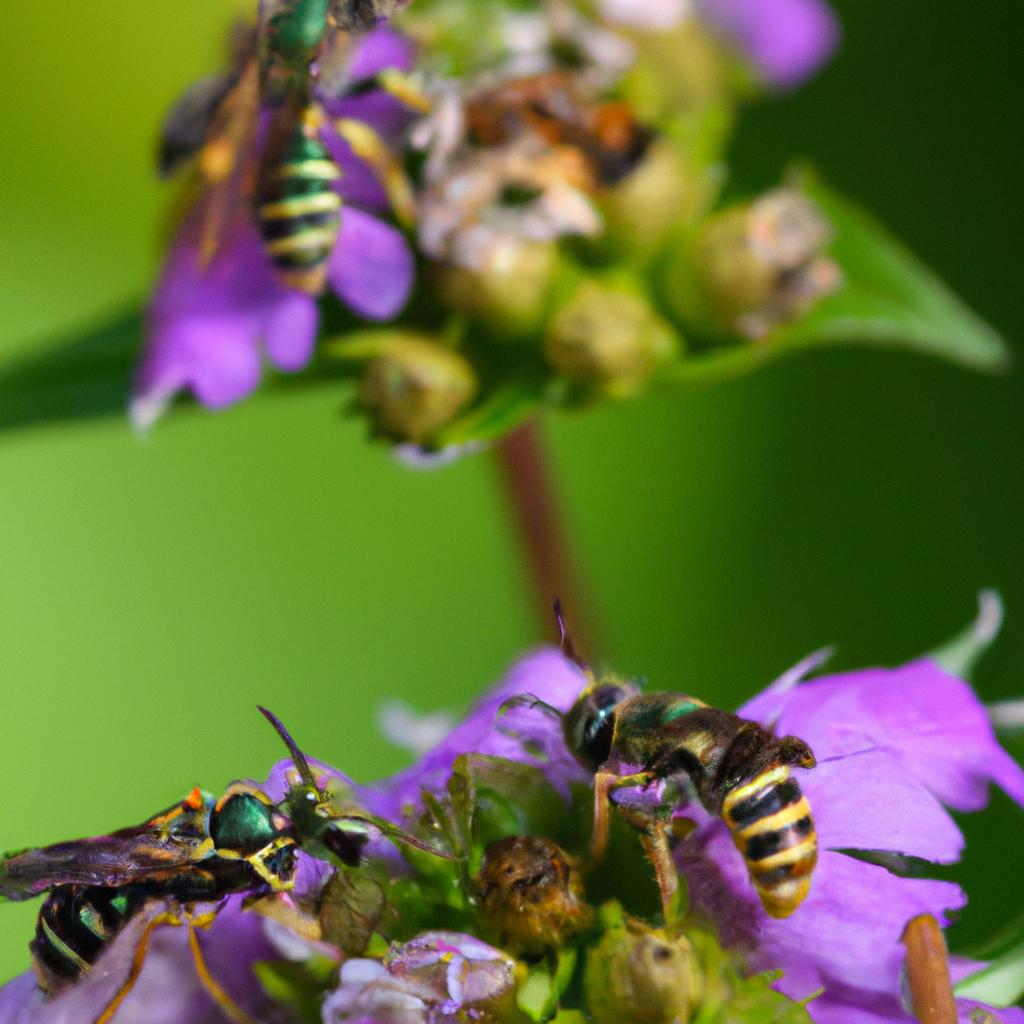 Sweat bees are attracted to flowers and can become a nuisance for pool owners